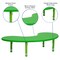 Emma and Oliver 35"W x 65"L Half-Moon Plastic Height Adjustable Activity Table